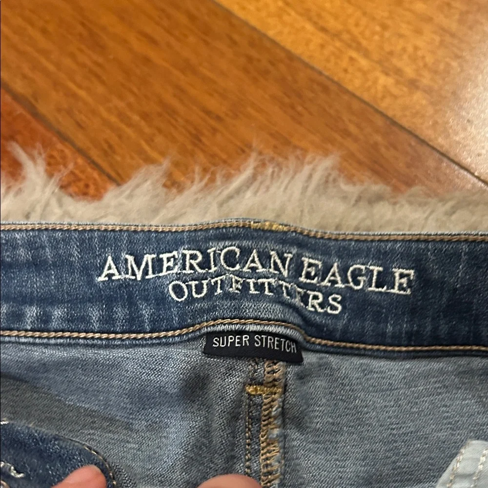 American Eagle Outfitters Hi Rise Jegging Blue Women's Skinny Jeans - Picture 3 of 6